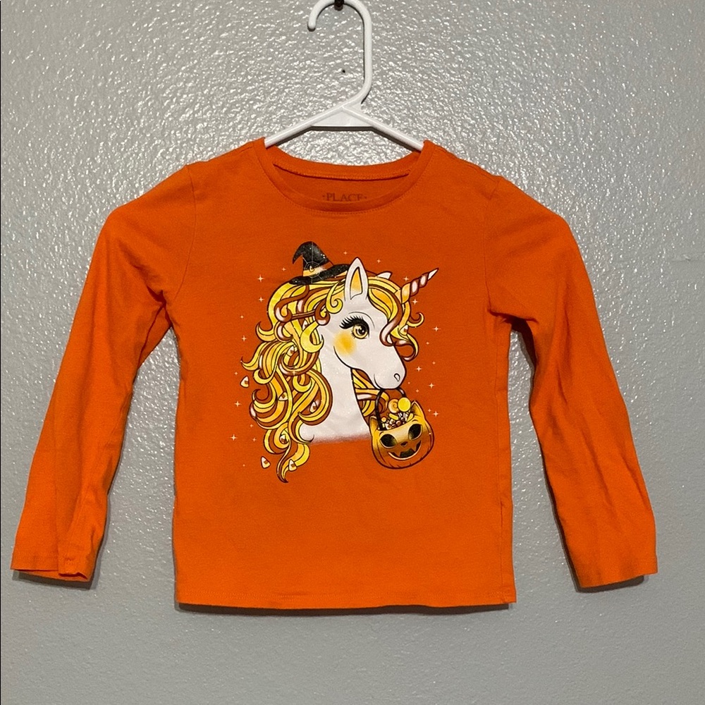 Orange Unicorn Halloween Kids Shirt